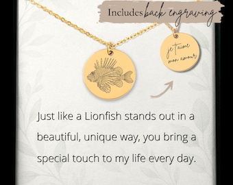 Personalisierte Lionfish Halskette • Edelstahl Taucher Geschenk