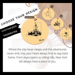 New York Halskette • New York State Münzanhänger • New York Otline • New York Otline Anhänger • New York Schmuck • New York Schmuck