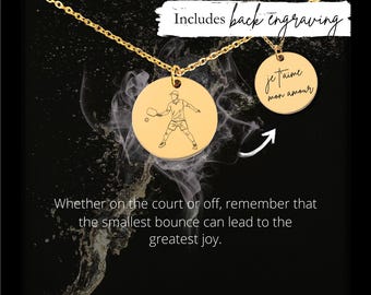 Custom Engraved Pickleball Pendant • Stainless Steel Necklace
