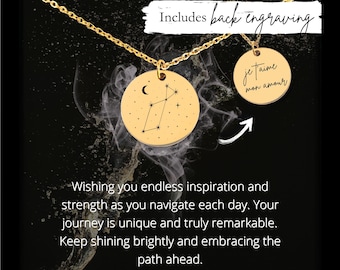 Custom Engraved Lyra Constellation Necklace • Personalized Astrology Star Map