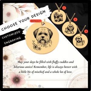 Custom Lhasa Apso Necklace • Engraved Lhasa Apso Coin Charm • Lhasa Apso Lover Gift• Engraved Lhasa Apso Pendant• Personalised Pet Jewelry •