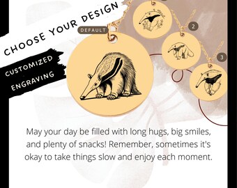 Custom Engraved Anteater Necklace • Stainless Steel Pendant