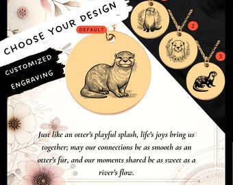 Custom Otter Necklace • Lutra Coin Charm • Otter Lover Gift• Otter Pendant• Otter Coin Necklace•