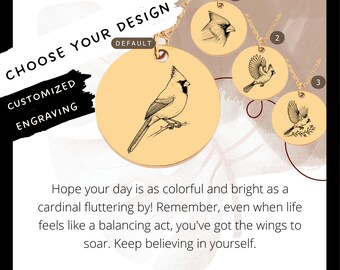 Custom Engraved Cardinal Coin Necklace • Stainless Steel Pendant