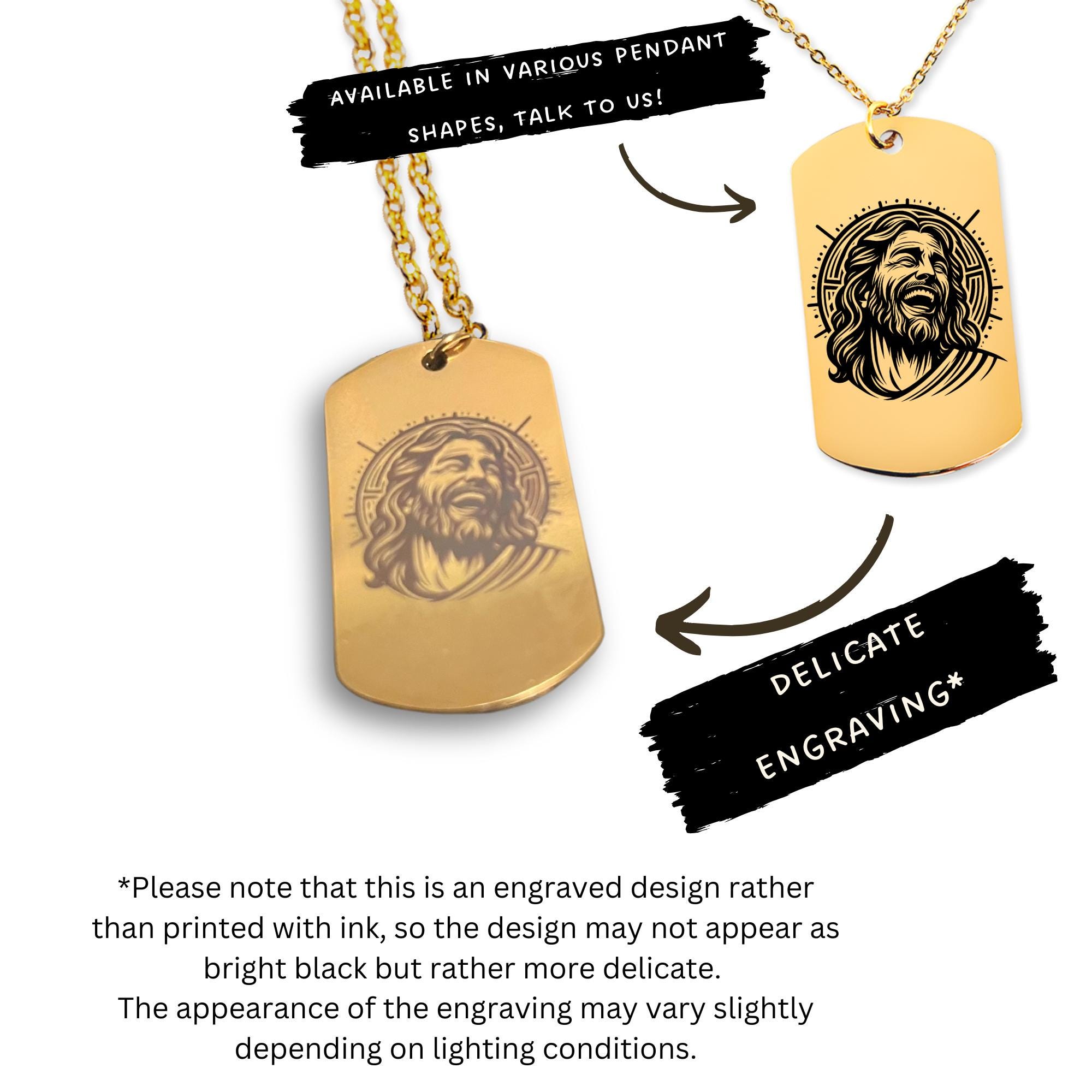 Custom Laughing Jesus Necklace • Jesus Coin Charm