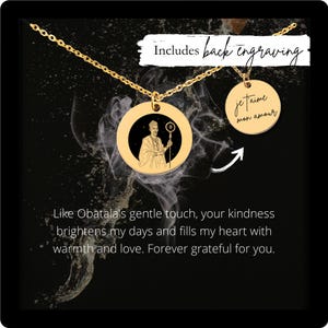 Individuelle Yoruba Obatala Halskette • Gravierte Obatala Gott Anhänger • Afrikanische Mythologie Geschenk • Gravierte Obatala Anhänger • Obatala Münze Halskette •
