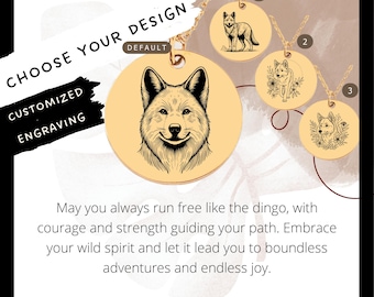 Custom Engraved Dingo Necklace • Stainless Steel Coin Pendant