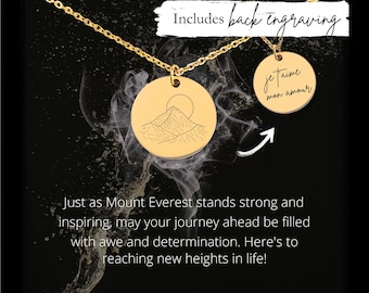 Anpassat Mount Everest-halsband • Graverat myntberlock i rostfritt stål