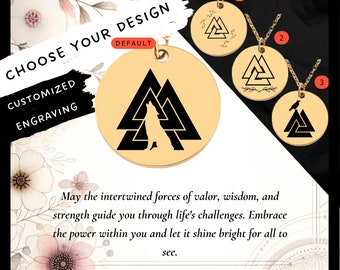 Custom Engraved Valknut Necklace • Viking Coin Charm
