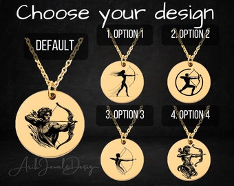 custom Archer necklace • Archery  coin charm • Archer pendant• custom Archer gift•