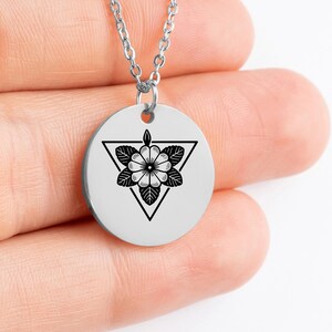 Custom Engraved Primrose Necklace • February Birth Flower image 5