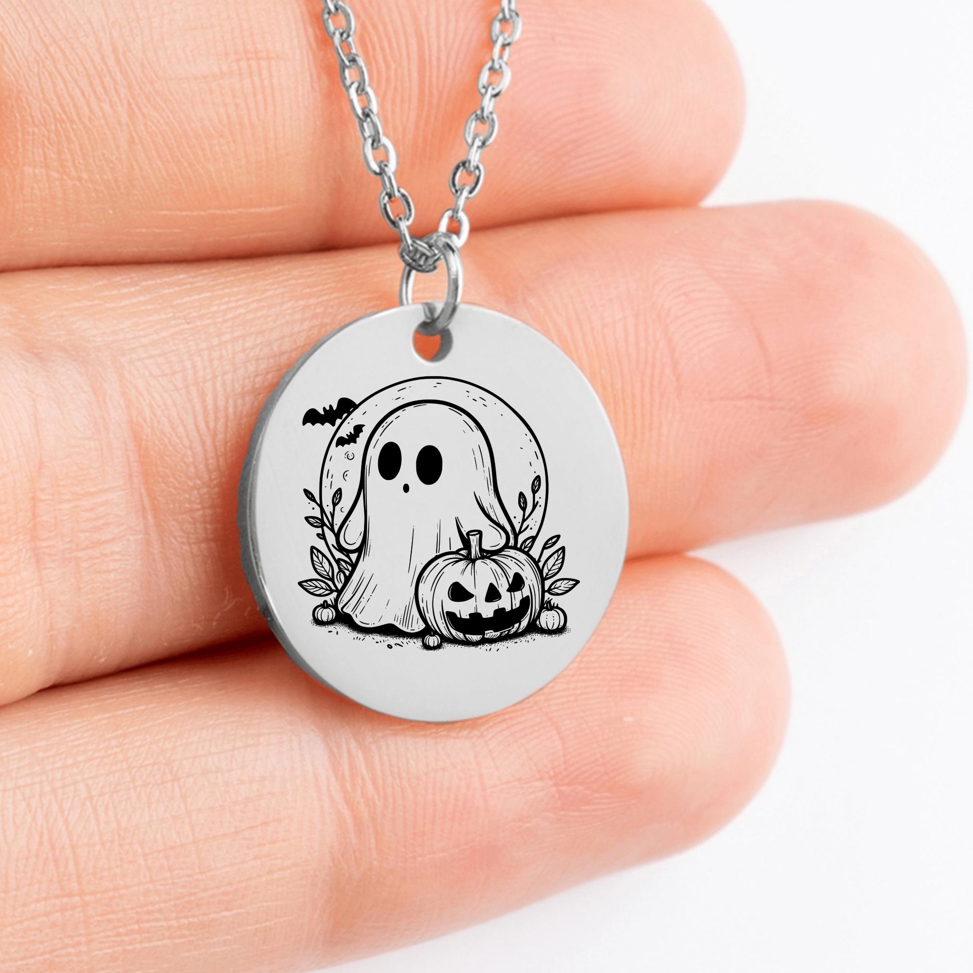 EENSYWEENSY Horror Ghost Mask Necklace - Stainless Steel Pendant, Halloween Gothic Jewelry Gift - View #13