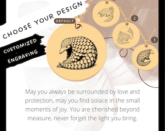 Custom Engraved Pangolin Necklace • Stainless Steel Charm