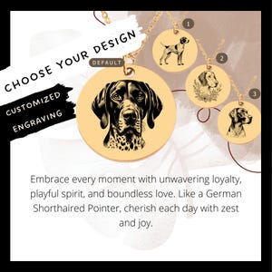 Custom German Shorthaired Pointer Necklace • Shorthaired Pointer Coin Charm • Pointer Gift• German Shorthaired Pointer Mom•