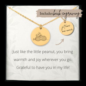 Custom Peanut Necklace • Engraved Nut Charm • Peanut Lover Gift• Engraved Peanut Pendant• Food jewelry•