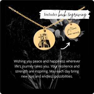 Aangepaste Sint-Helena-ketting • Gepersonaliseerde gegraveerde patroonheilige-bedel • Katholiek cadeau