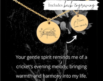 Custom Engraved Cricket Necklace • Stainless Steel Coin Charm