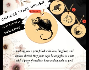 Custom Engraved Rat Necklace • Stainless Steel Pendant