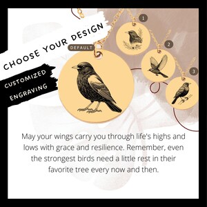 Op maat gegraveerde merel-muntketting • Roestvrijstalen Birdwatcher-cadeau