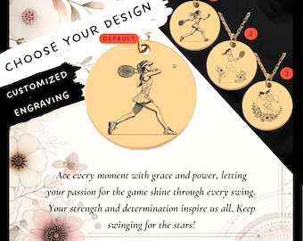 Custom Engraved Tennis Necklace • Stainless Steel Coin Pendant
