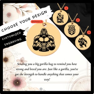 Custom Gorilla Necklace • Gorilla Coin Charm • Gorilla Lover Gift• Gorilla Pendant• Gorilla Coin Necklace•