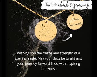 Custom Aquila Necklace • Engraved Star Map Pendant • Celestial Jewelry