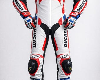Men’s One Piece Leather Motorcycle Racing Suit – Track Day Riding Gear