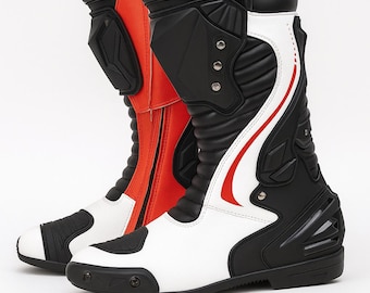 Motorcycle Racing Boots Cowhide Leather Track Street Riding Motorbike Protective Biker Gear