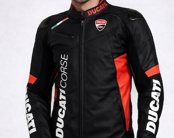 Handgefertigte schwarze Leder Motorradjacke | Schützende Racing Biker Jacke