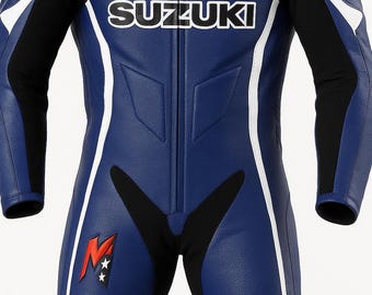Leather Motorcycle Racing Suit | CE Armored One Piece Track Riding Suit | Professional Biker Leathers