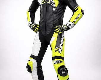 Traje de motociclista de cuero personalizado / Traje deportivo de una pieza