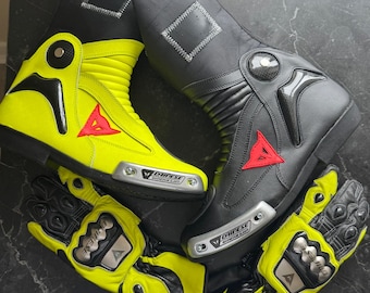 Motorcycle Racing Boots & Gloves Set | CE Protective Leather Riding Gear for Track  Street
