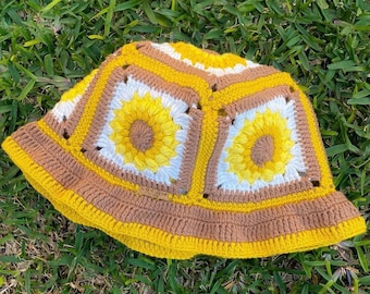 Sunflower Crochet Bucket Hat