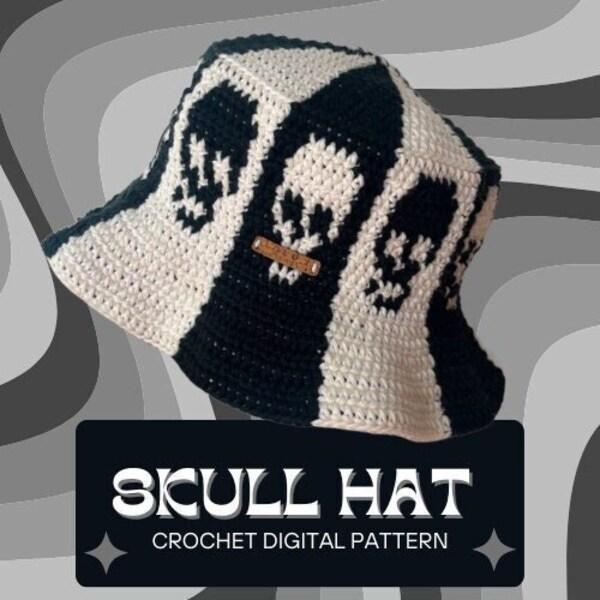 Skull Bucket Hat ** CROCHET PATTERN**