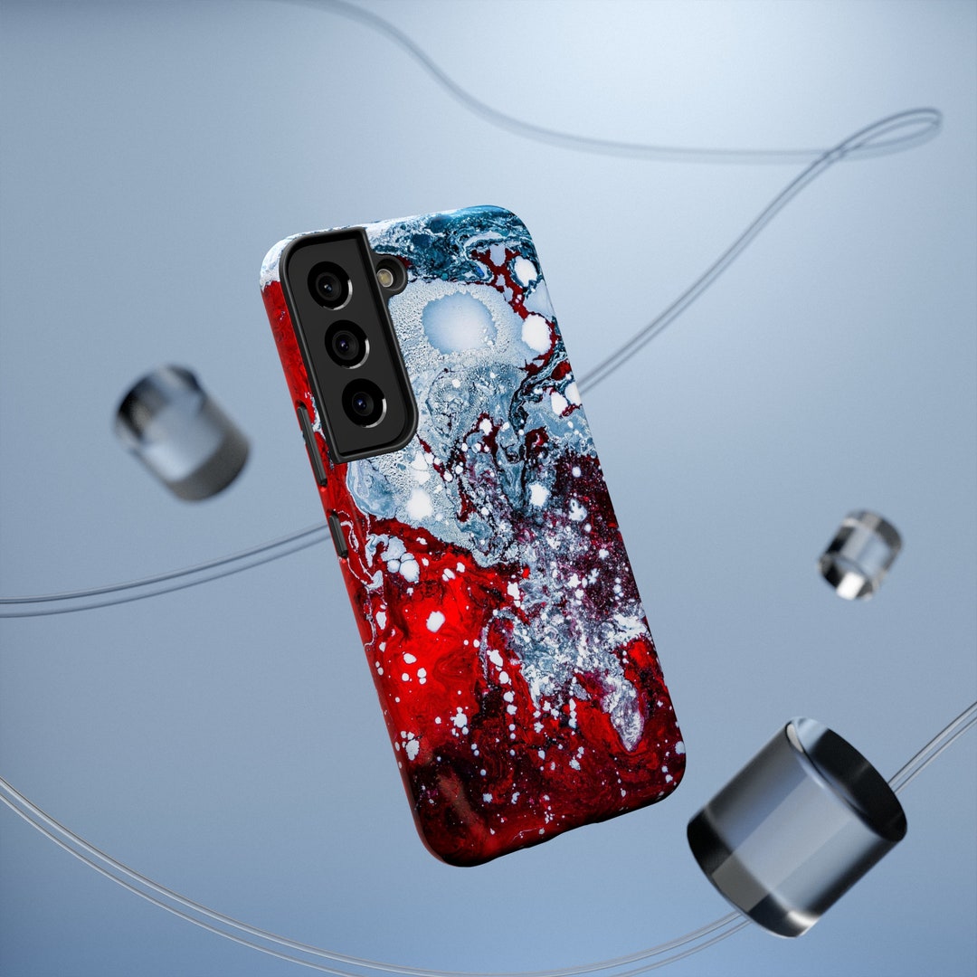Red and Blue Color Mix, iPhone Case, Samsung, Cool Design, Impact