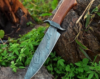 Handmade Damascus Steel Hunting Knife, Damascus Knife With Sheath, Birthday Gift, Anniversary Gift, Gift for Him