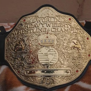 Big Gold World Heavyweight Wrestling Championship-riem – 2 mm/4 mm/6 mm replicatitelriem volwassen grootte | Stijlcollectie voor worstelfans,