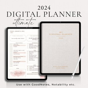 Digital Planner |  2024 Planner | iPad Planner | GoodNotes Planner | Minimalist Planner | Weekly Planner | Daily Planner | Monthly Planner