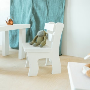 Ensemble de table et chaise Montessori, ensemble de table pour enfants avec chaise, table en bois pour enfants, ensemble de table en bois pour tout-petits, table d'enfants pour la récréation Blanc