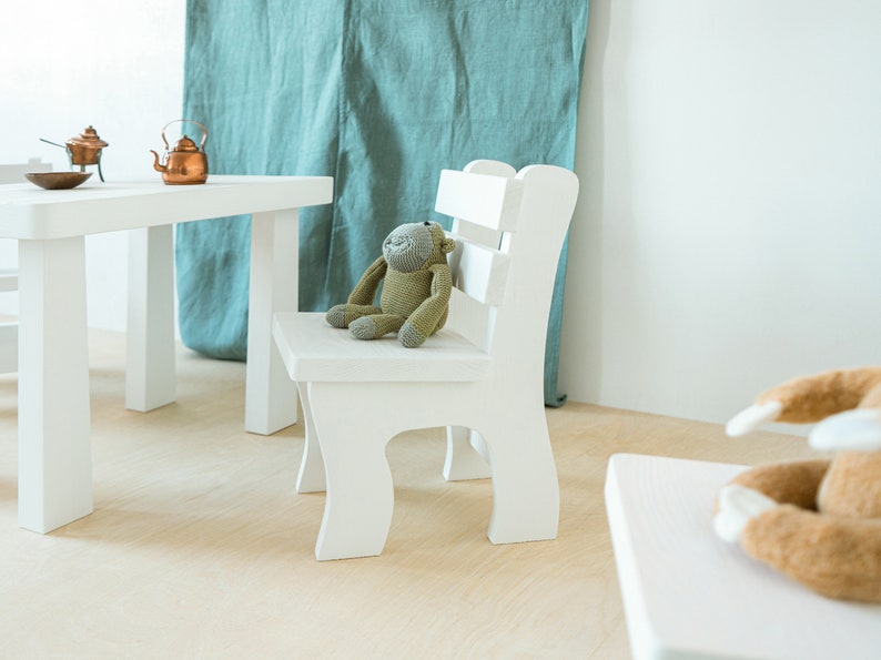 Ensemble de table et chaise Montessori, ensemble de table pour enfants avec chaise, table en bois pour enfants, ensemble de table en bois pour tout-petits, table d'enfants pour la récréation Blanc