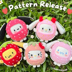 5 in 1 Strawberry Plushies Crochet Pattern