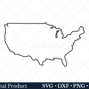 Amerikaanse kaart Svg, aangrenzende staten kaart Svg, overzicht Amerikaanse kaart Clipart, patriottische Svg, gesneden bestand, Svg-bestanden voor Cricut