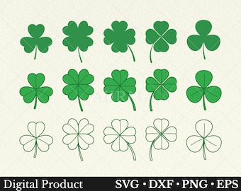 Shamrock svg, clover leaf svg, st Patrick day svg, clover svg, lucky symbol svg, silhouette.