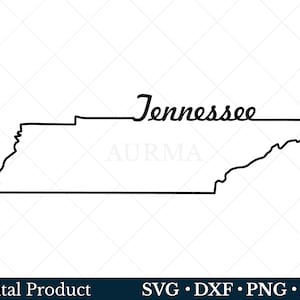 Svg de l'État du Tennessee, Png du Tennessee, carte muette du Tennessee, typographie rétro, Svg patriotique, fichier coupé, carte de l'État des États-Unis, fichiers Svg pour Cricut