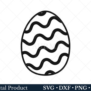 Easter Egg SVG, Easter egg PNG, Outline Egg with Patterns, Cut file, SVG file for Cricut