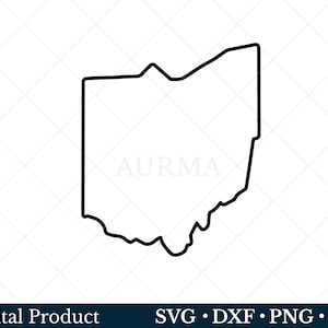 Ohio State Svg, Ohio Png, carte de l'Ohio muette, Svg patriotique, fichier coupé, carte de l'État des États-Unis, fichiers Svg pour Cricut