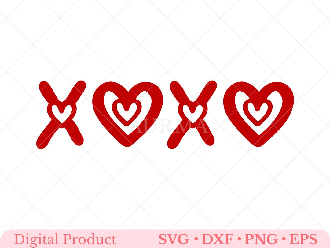 XOXO Svg, Hugs and Kisses Svg, Love Svg, Valentines Day Svg, Cut File ...