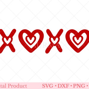 XOXO SVG, knuffels en kusjes SVG, liefde SVG, Valentijnsdag SVG, cut-bestand, SVG-bestanden voor Cricut