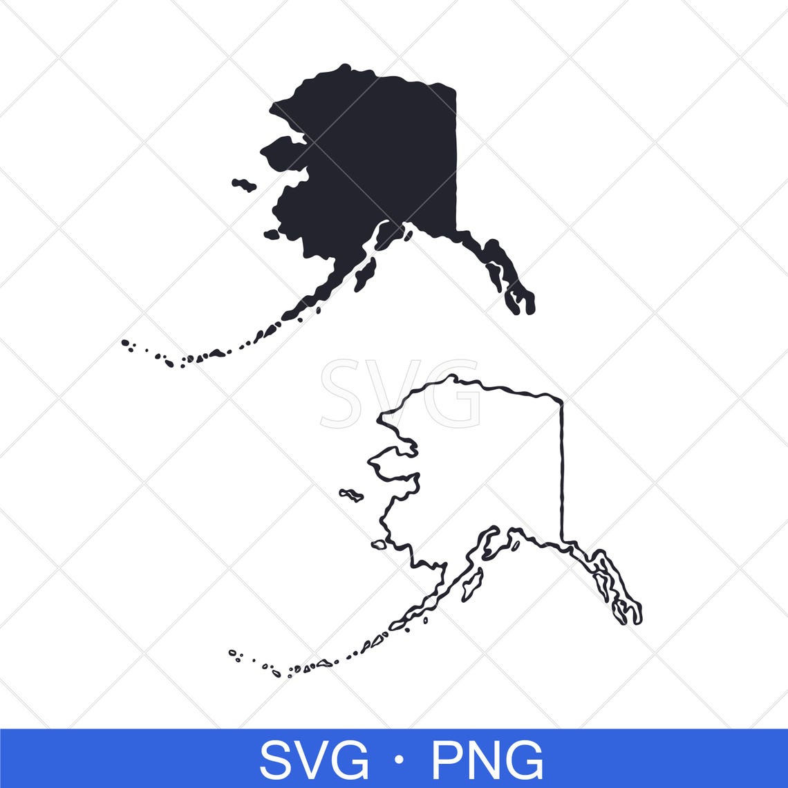 Alaska File Alaska State Map SVG, PNG File. Alaska Contour and Silhouette. Digital ...