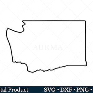 Estado de Washington Svg, Washington PNG, Mapa de contorno de Washington, Svg patriótico, Arquivo de corte, Mapa dos estados dos EUA, Arquivos Svg para Cricut